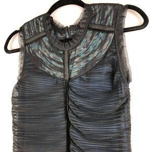BCBG Tulle Ruched Little Black Dress Size Medium